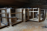 Cramping The Frames Onto The Solid Oak Cabinets