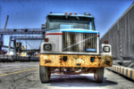 Namibia Walvis Bay desert White GMC truck HDR