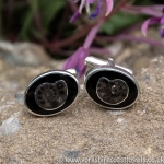 jcai 51 Whitby Jet Cufflinks & Ammonite Inlay