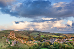 Corfe Castle in Evening Light