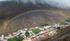 St Helena Jamestown and valley from road with rainbow