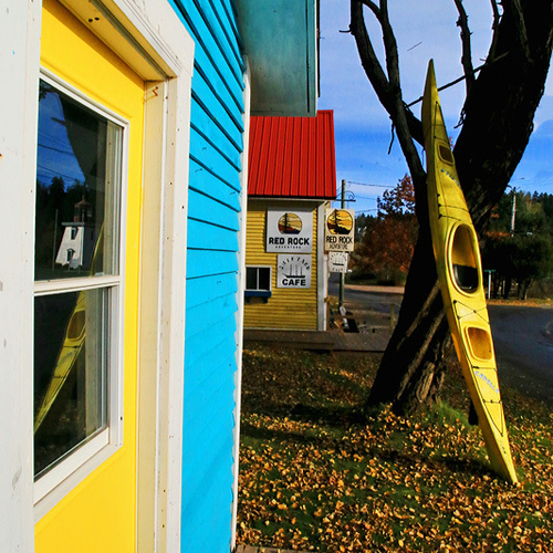 Macro of the tourist friendly fishing village in Saint John County