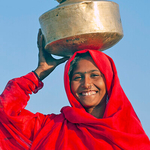 Woman with red shawl , Rajasthan, India