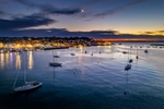 z4057 The Setting Moon over Cowes