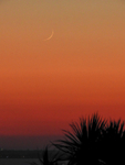 New moon set at sunset