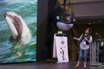 Dr Barbara Maas (Maui dolphins) at Whalefest REF CSBM10