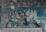Los Santos Reyes, upper story testera mural, detail