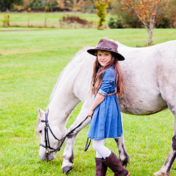 girl and grey pony