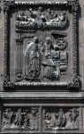 Façade, second tier, central relief, Third Visitation
