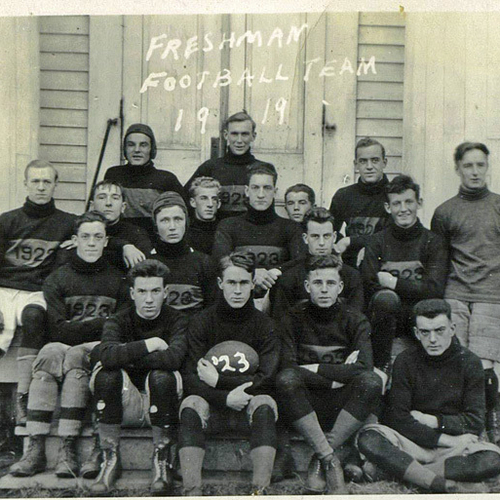 An RPPC of the Mount Allison Mounties Freshman Football Team of 1919.