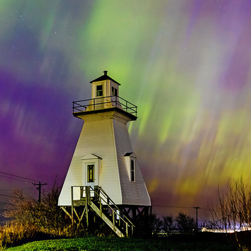 The upper range light at Cape Tormentine, Nee Brunswick is still in place along the Old Ferry Road -- this photo take…