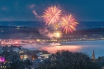 z4377 Fireworks over Sandown Bay