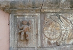 Nuestra Señora de  los Dolores, façade, main portal architrave reliefs
