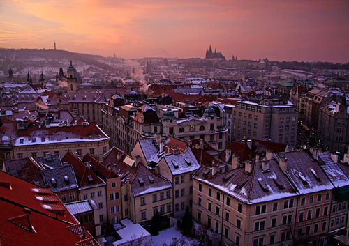 [align=center]The view from the Old Town Hall Tower taken at sunset looking towards the castle in the distance[/align]
