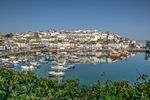 Looking over the wall at Brixham Harbour