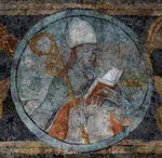 Santa María, S nave wall, dado mural roundel, St, Augustine