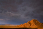 Stormy sunrise in the Gobi Desert.
