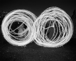 Firework Light Trails in Black and White