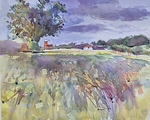 Haddenham Church from Hill Row