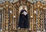 San Ignacio, high altar, second tier middle sculpture, St. Ignatius