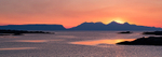 The Isles of Eigg and Rum across Lon Liath near Arisaig, Highland