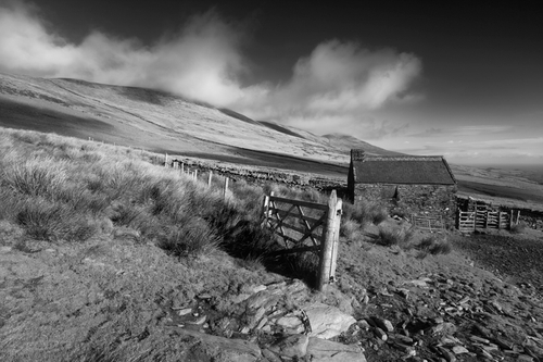 The wonderful Corrany Valley with its isolated sheep pen and hut.