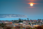 z3332 Risng Moon over Sandown Bay and Culver