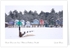 A5 Greeting Card of Beach Huts in the snow at Wells and Holkham