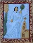 Santiago, nave relief, St. Barbara