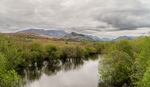Maumturk Mountains from Keane's Bar bridge