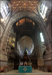 Cathedral altar and cross pano