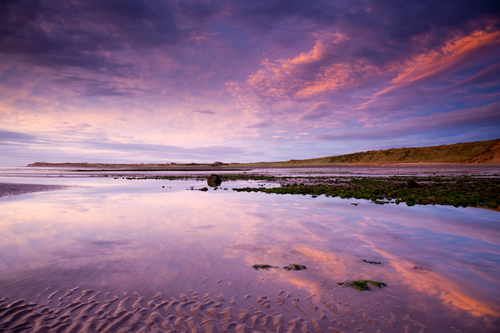 A stunning September sunset sky on Ballaugh Beach looking North to Jurby Head.