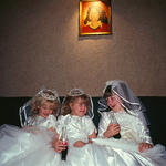 Three Girls Celebrating First Communion, Belfast, Ireland.