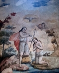 Santa María, baptistry painting, Baptism of Christ