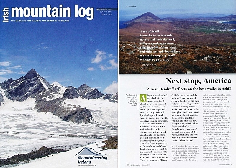 "Next stop, America" - Irish Mountain Log - No.90 Summer 2009