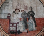 San Miguel Arcángel, baptistery mural, bishop
