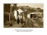WLLR Llanfair Caereinion station and signal box on a hot Saturday