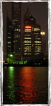China Shanghai waterfront at night 2 border
