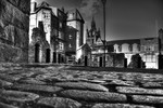 Newcastle Castle cobbles bw HDR reduced