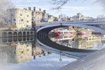 BOATS WINTER MORNING LENDAL TOWER RIVER OUSE   YORK