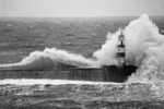 Seaham Lighthouse During a Winter Storm.    ref 0080