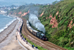 TR07 Steam train Clun Castle pulling 1Z48 train near Dawlish Warren