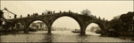 China Shanghai Zhujiajiao Water Town 5 arch bridge sepia watercolour 2