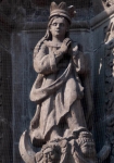 Façade, top tier, Our Lady of Solitude, closeup
