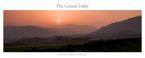 Panoramic view of the Central Valley on a hazy March evening.