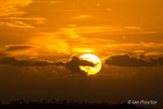 Setting sun over Belfast hills