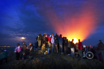Diamond Jubilee Beacon on the Malverns and Risen Full Moon