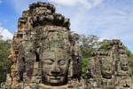 Stone faces, Bayon, Angkor Thom, Cambodia