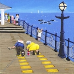 Polishing the plaques on the pier