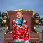 Chinese boy dressed as Emperor, Beijing, China